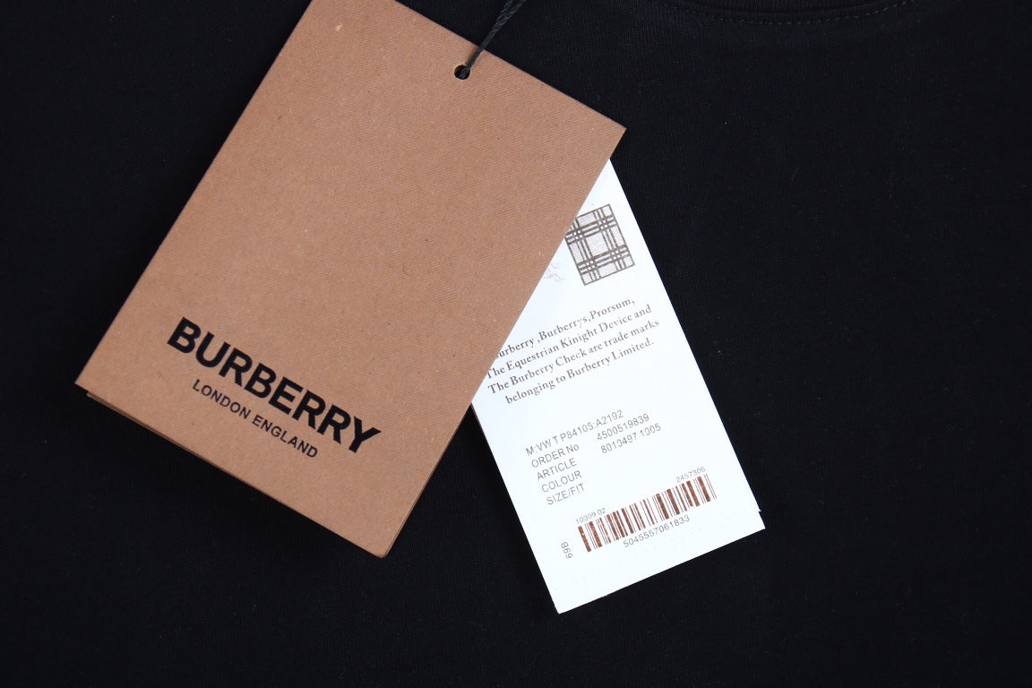 Burberry Check Sleeve T-Shirt (Black)