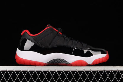 AIR JORDAN 11 RETRO LOW BRED BLACK/TRUE RED/WHITE - Prime Reps