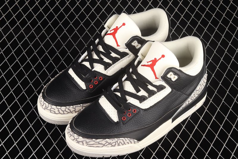 AIR JORDAN 3 DESERT CEMENT BLACK/RUSH ORANGE - FOSSIL STONE - SAIL - Prime Reps