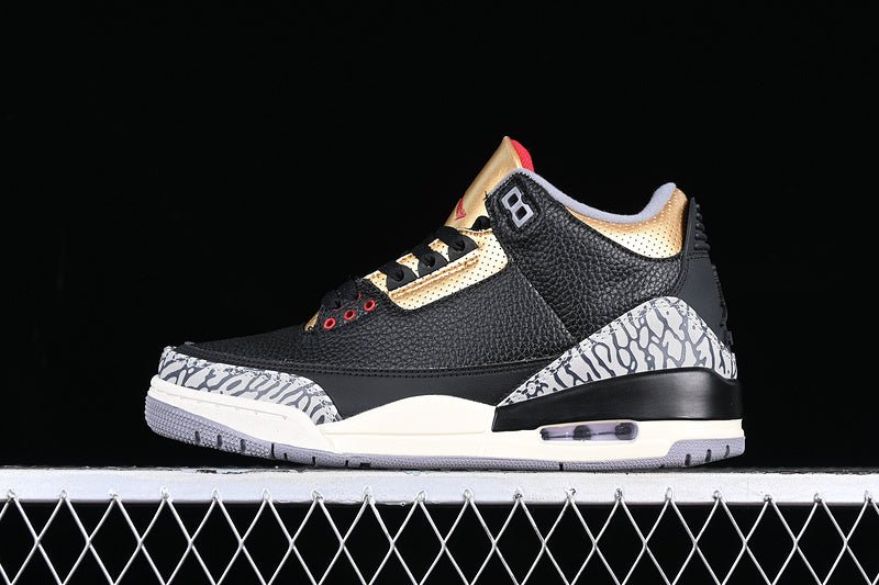 AIR JORDAN 3 RETRO BLACK/FIRE RED/METALLIC GOLD/CEMENT GREY - Prime Reps