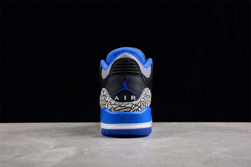 AIR JORDAN 3 RETRO BLACK/SPORT BLUE WOLF GREY - Prime Reps