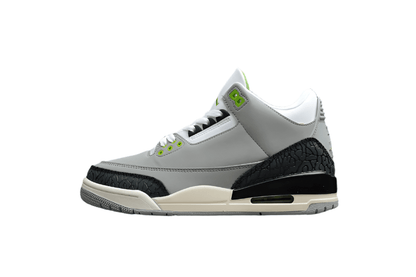 AIR JORDAN 3 RETRO CHLOROPHYLL LIGHT SMOKE GREY/CHLOROPHYLL/BLACK - WHITE - SAIL - Prime Reps