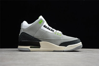 AIR JORDAN 3 RETRO CHLOROPHYLL LIGHT SMOKE GREY/CHLOROPHYLL/BLACK - WHITE - SAIL - Prime Reps