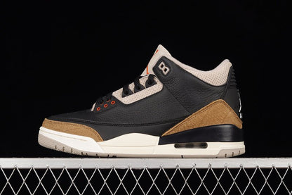 AIR JORDAN 3 RETRO DESERT ELEPHANT BLACK/RUSH ORANGE - FOSSIL STONE - Prime Reps