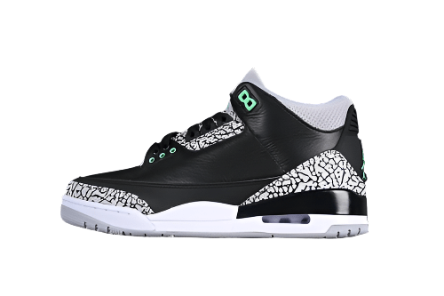 AIR JORDAN 3 RETRO GREEN GLOW BLACK/GREEN GLOW/WOLF GREY/WHITE - Prime Reps