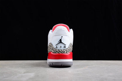 AIR JORDAN 3 RETRO HALL OF FAME WHITE/CEMENT GREY - BLACK - FIRE RED - Prime Reps