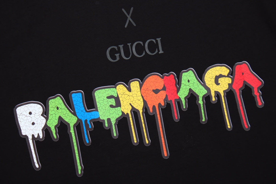 GUCCI x BALENCIAGA DRIP LOGO T-SHIRT BLACK