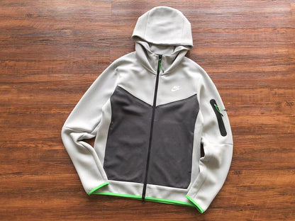 NIKE TECH FLEECE HOODIE x GREY/BLACK/GREEN