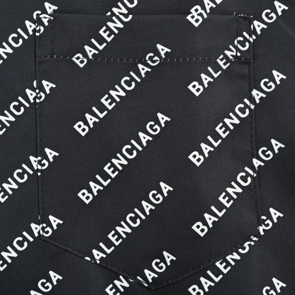 Balenciaga All - Over Logo Print Shirt (Black) - Prime Reps