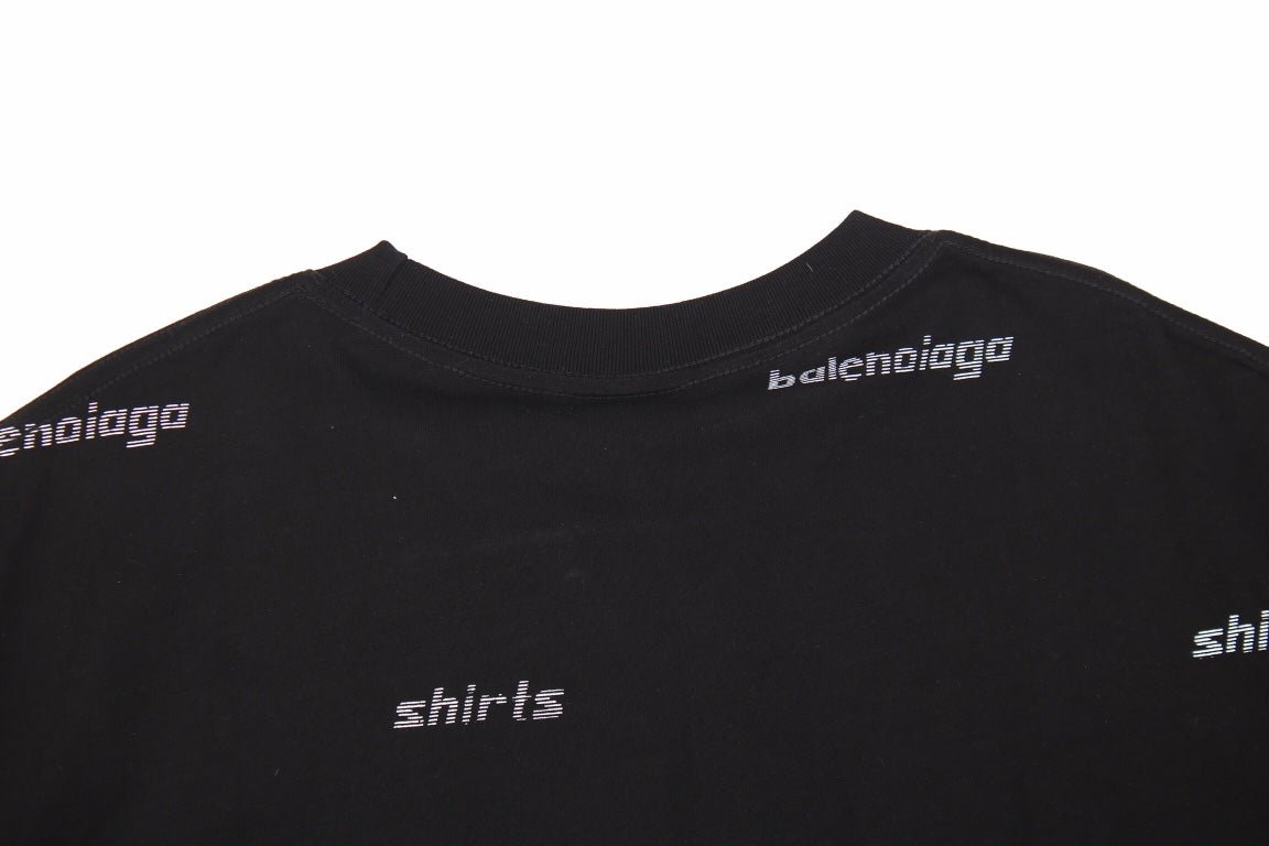 Balenciaga Allover Logo Print T-Shirt - Prime Reps