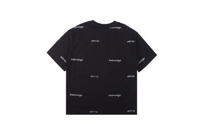 Balenciaga Allover Logo Print T-Shirt - Prime Reps