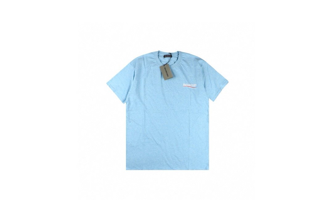 Balenciaga Basic Logo T-Shirt - Light Blue - Prime Reps