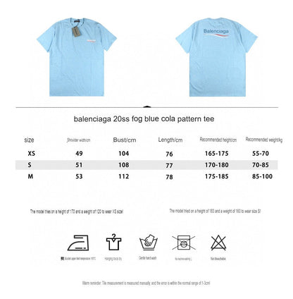 Balenciaga Basic Logo T-Shirt - Light Blue - Prime Reps