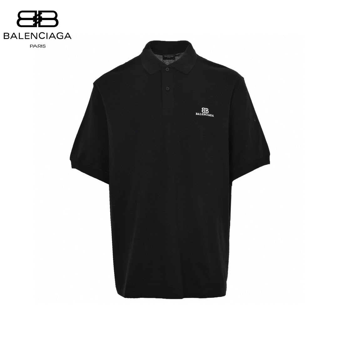 Balenciaga BB Logo Black Polo Shirt - Prime Reps