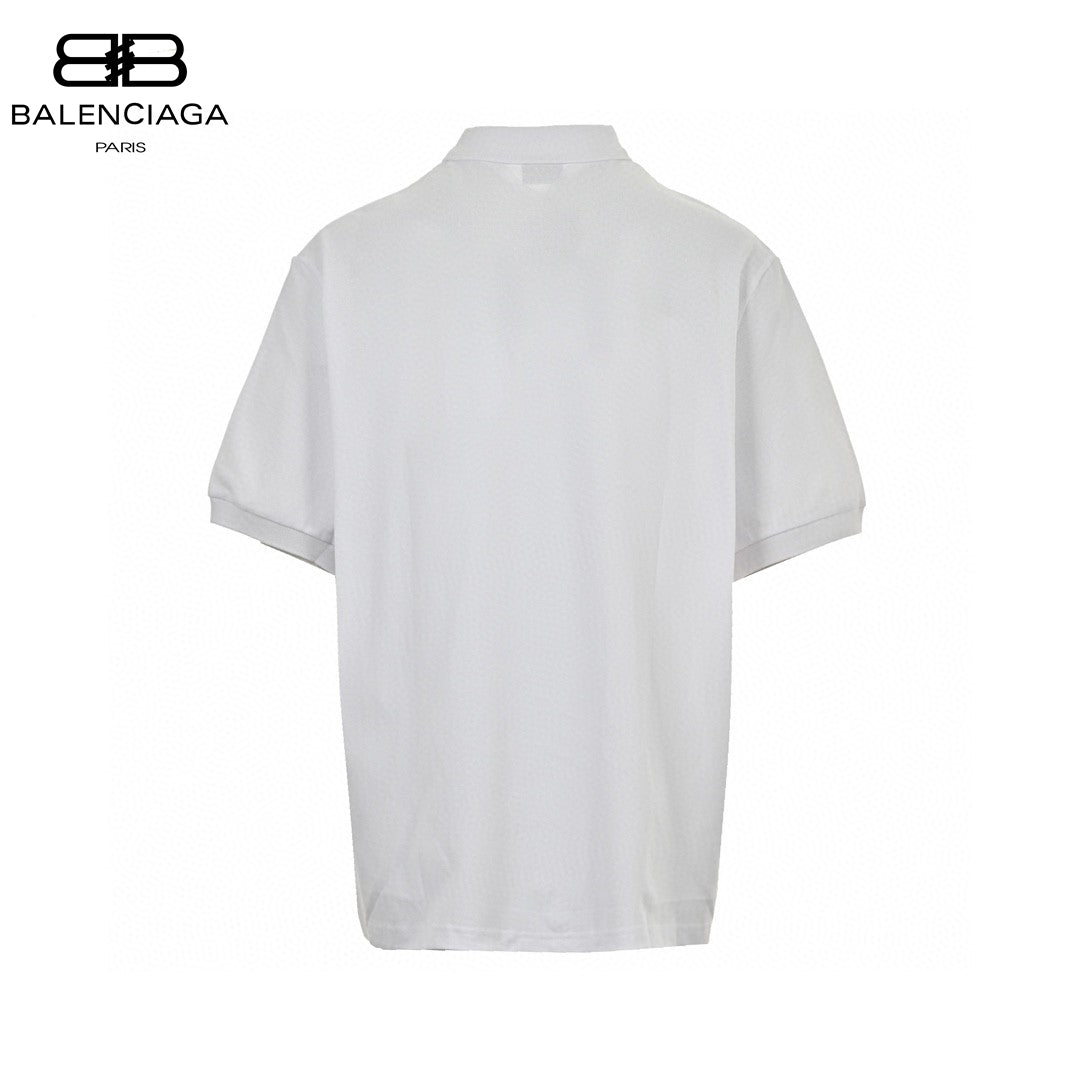 Balenciaga BB Logo White Polo Shirt - Prime Reps