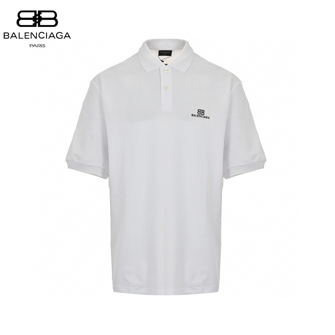 Balenciaga BB Logo White Polo Shirt - Prime Reps