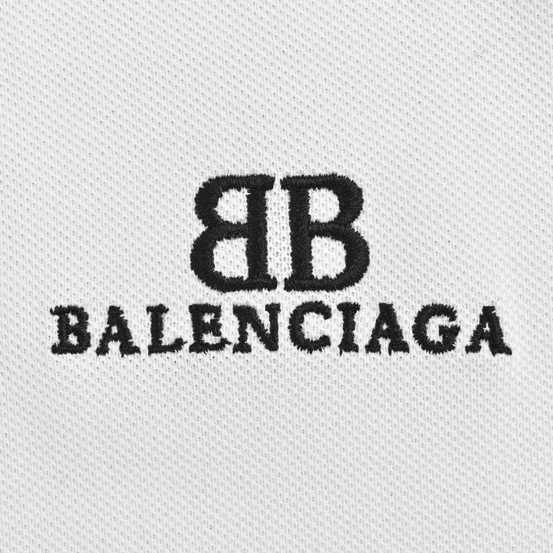 Balenciaga BB Logo White Polo Shirt - Prime Reps