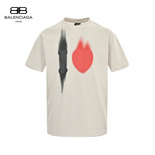 Balenciaga Beige T-Shirt with Abstract Graphic - Prime Reps