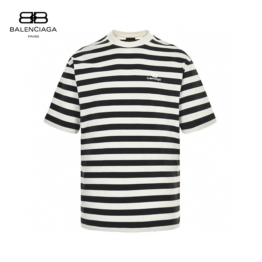 Balenciaga Black and White Striped T-Shirt - Prime Reps