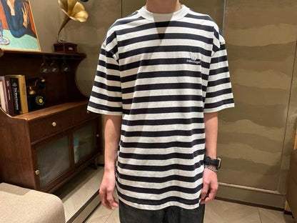 Balenciaga Black and White Striped T-Shirt - Prime Reps