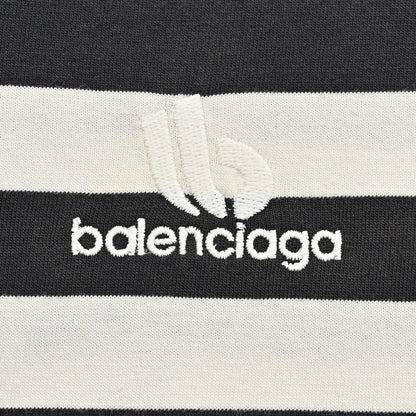 Balenciaga Black and White Striped T-Shirt - Prime Reps