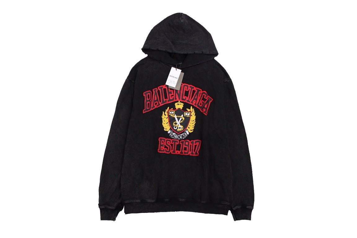 Balenciaga Black Crest Hoodie - Prime Reps