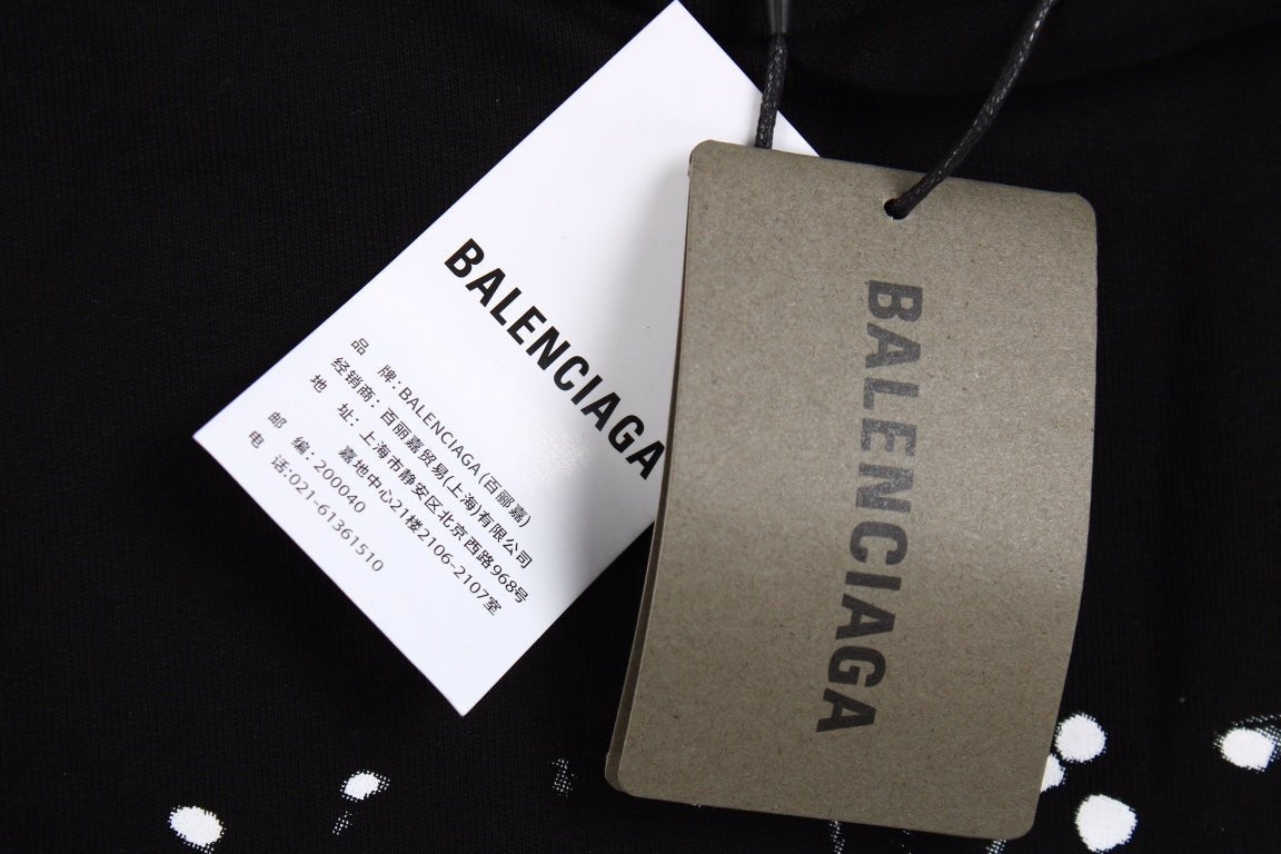 Balenciaga Black Distorted Logo Hoodie - Prime Reps