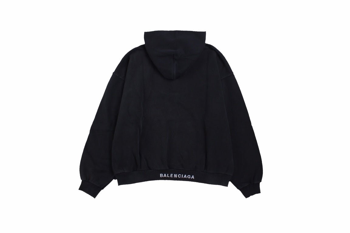 Balenciaga Black Hoodie with "I Love" Graphic - Prime Reps