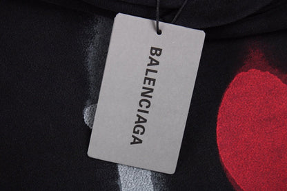 Balenciaga Black Hoodie with "I Love" Graphic - Prime Reps