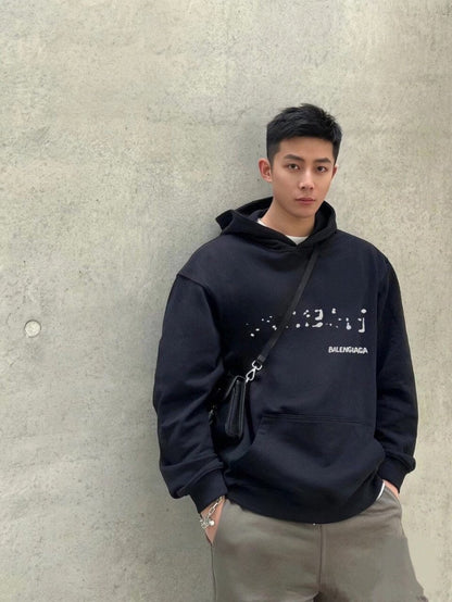 Balenciaga Black Logo Hoodie - Prime Reps