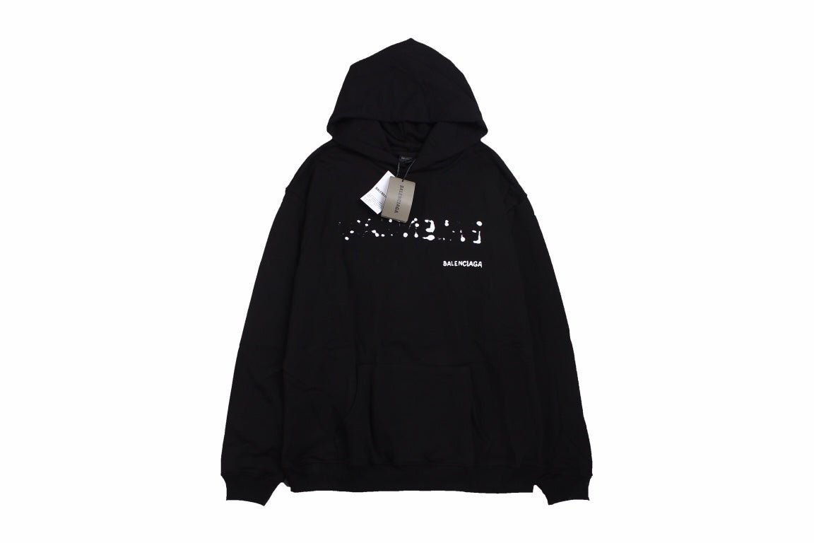 Balenciaga Black Logo Hoodie - Prime Reps