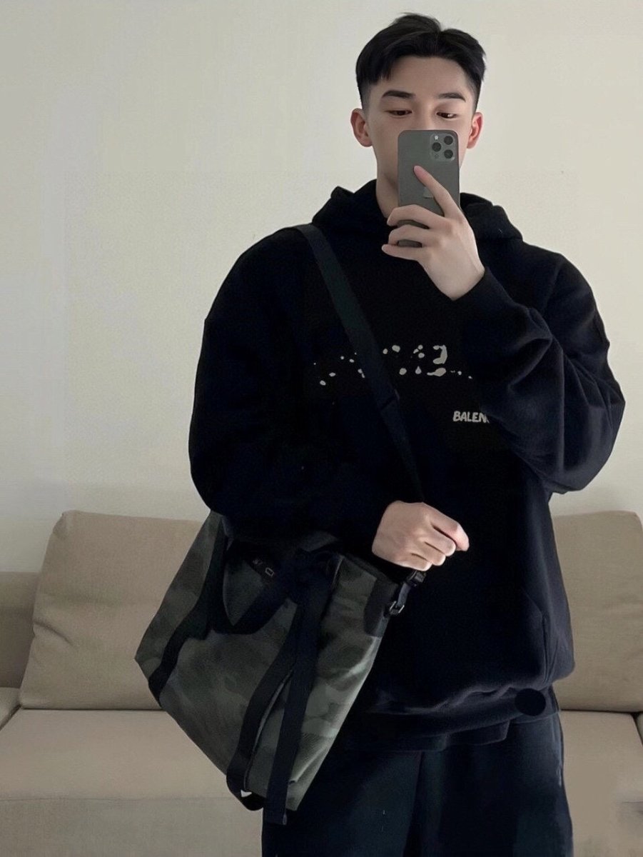 Balenciaga Black Logo Hoodie - Prime Reps