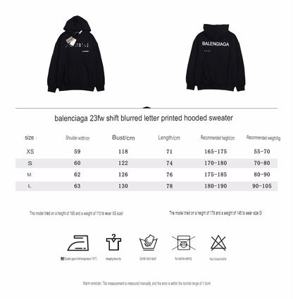 Balenciaga Black Logo Hoodie - Prime Reps