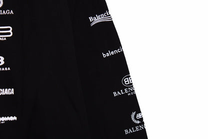 Balenciaga Black Multilogo Hoodie - Prime Reps