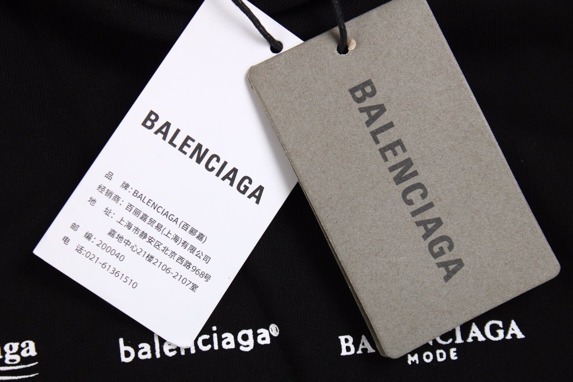 Balenciaga Black Multilogo Hoodie - Prime Reps