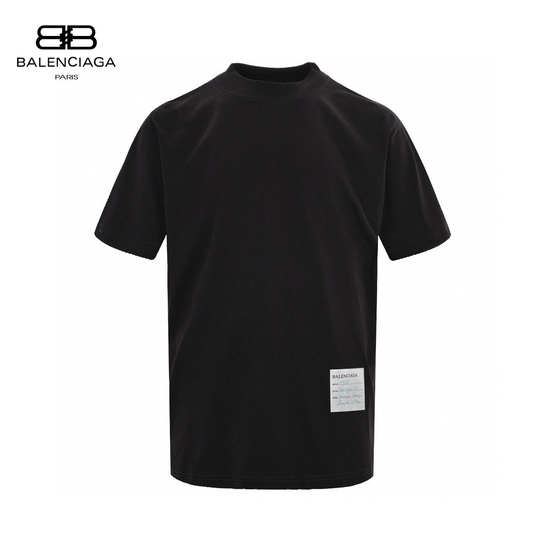 Balenciaga Black T-Shirt with Label Detail - Prime Reps