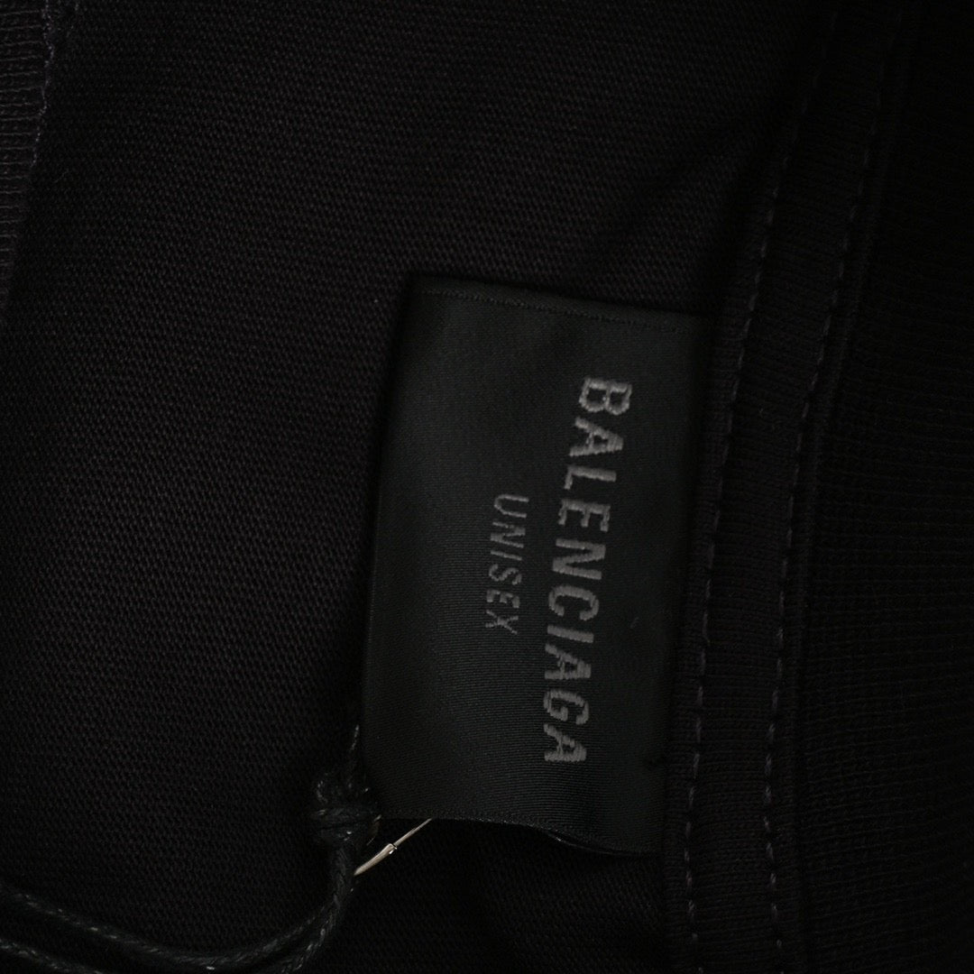 Balenciaga Black T-Shirt with Label Detail - Prime Reps