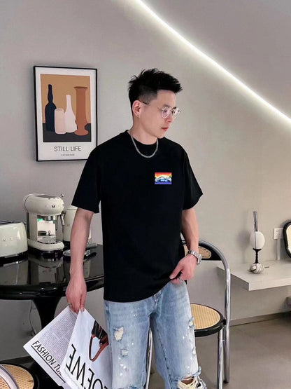 Balenciaga Black T-Shirt with Mountain Graphic - Prime Reps