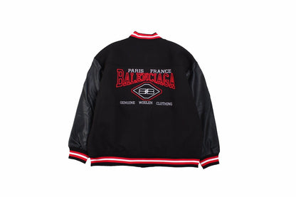 Balenciaga Black Varsity Jacket - Prime Reps