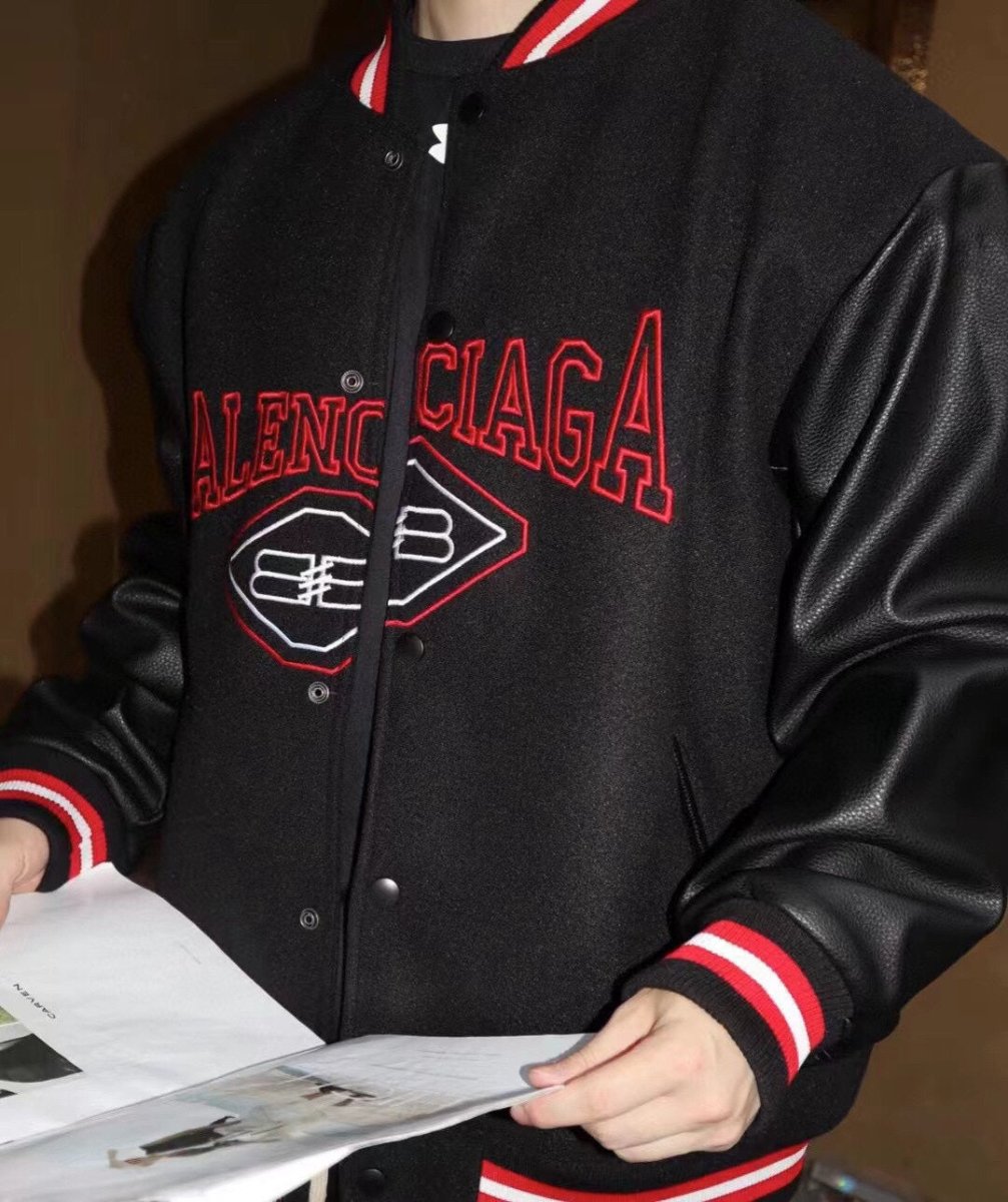 Balenciaga Black Varsity Jacket - Prime Reps