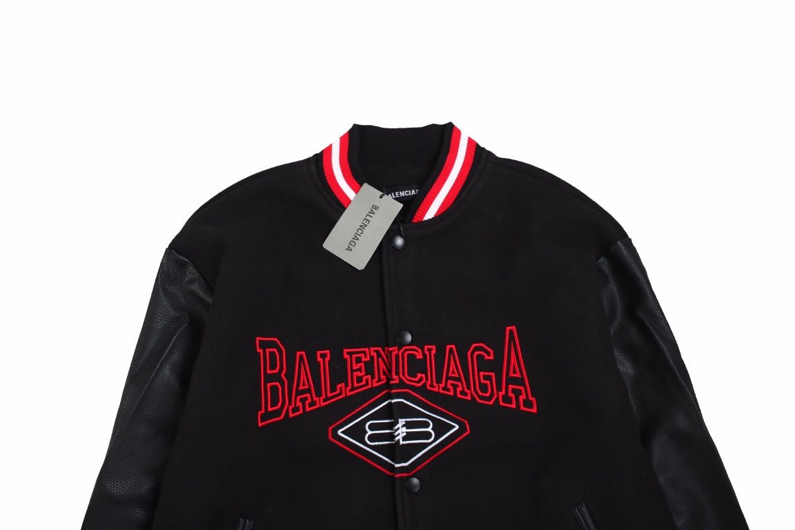 Balenciaga Black Varsity Jacket - Prime Reps