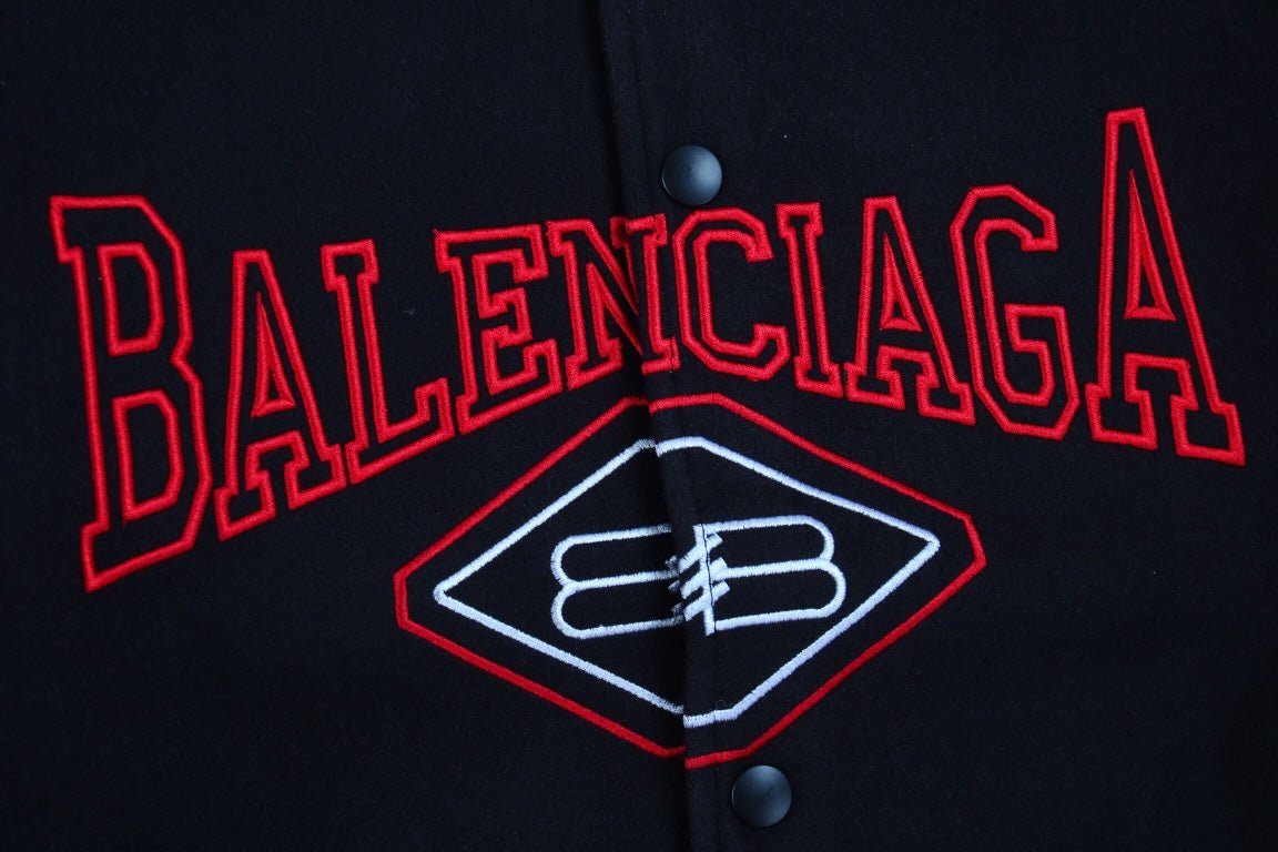 Balenciaga Black Varsity Jacket - Prime Reps