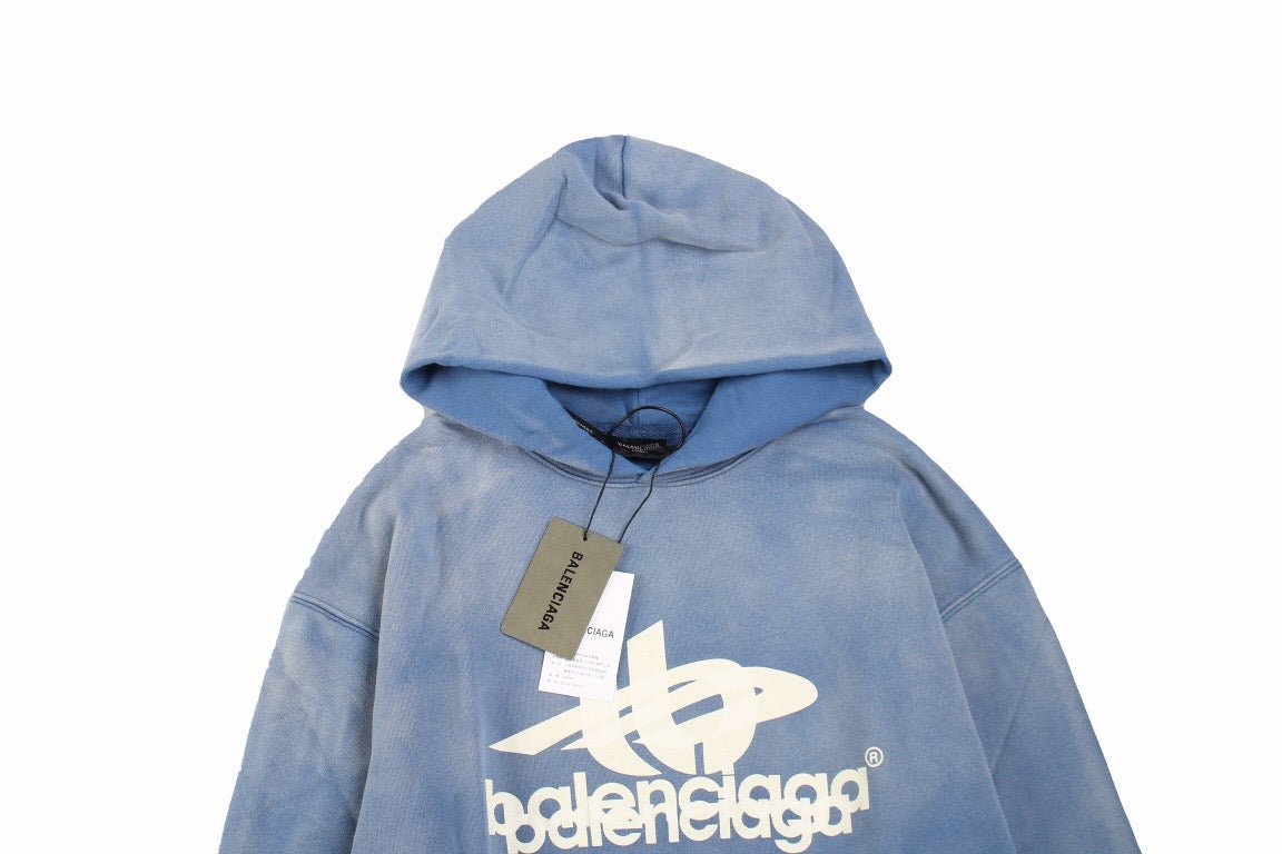 Balenciaga Blue Graphic Hoodie - Prime Reps