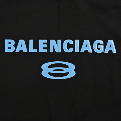 Balenciaga Blue Logo T-Shirt (Black) - Prime Reps