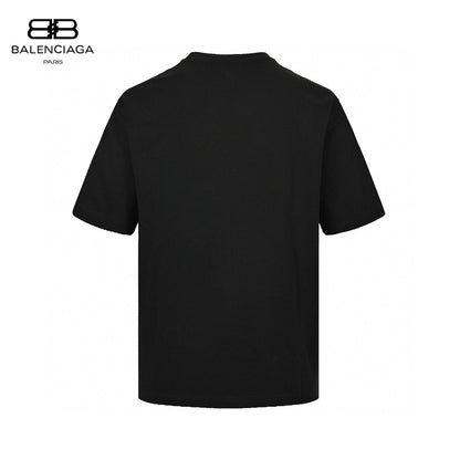 Balenciaga Blue Logo T-Shirt (Black) - Prime Reps