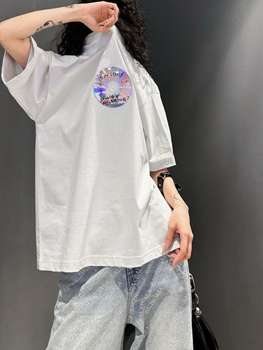 Balenciaga CD Graphic White T-Shirt - Prime Reps