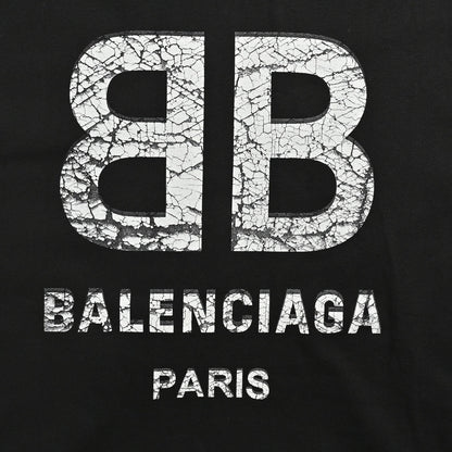 Balenciaga Cracked 'BB' Logo T-Shirt (Black) - Prime Reps