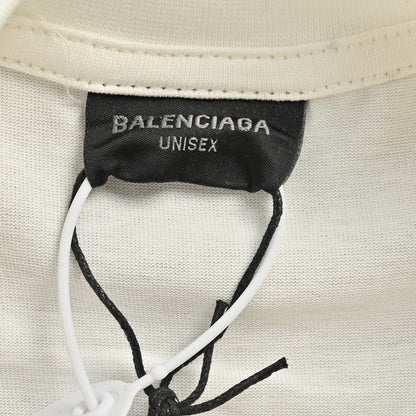 Balenciaga Cracked 'BB' Logo T-Shirt (White) - Prime Reps