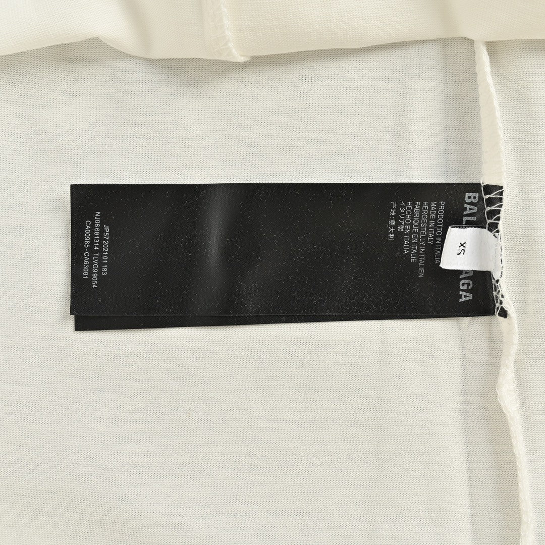 Balenciaga Cracked Logo T-Shirt (White) - Prime Reps