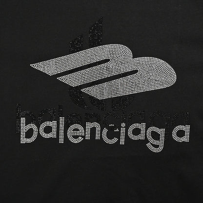 Balenciaga Crystal Logo T-Shirt in Black - Prime Reps